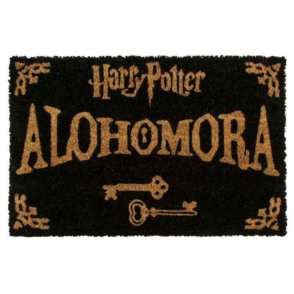 Harry Potter Alohomora Black & Gold Door Mat | Official Home Merchandise