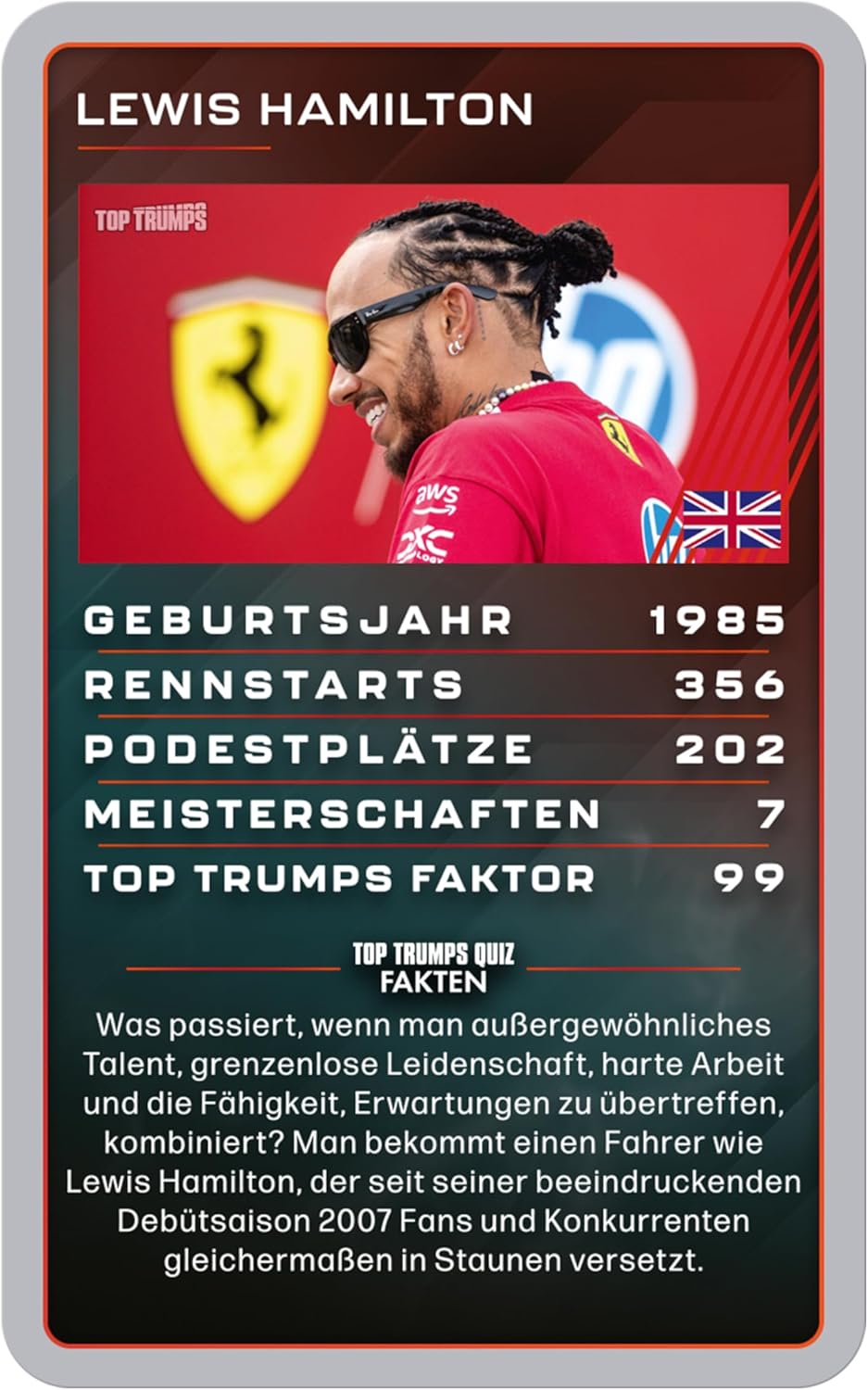 Top Trumps Grand Prix Specials Card Game