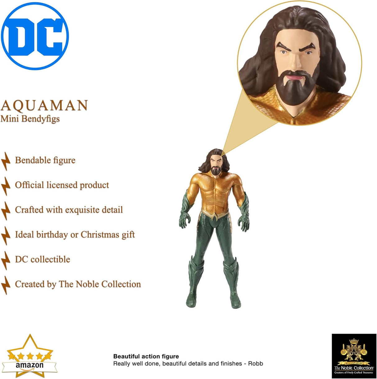 BendyFigs: DC Comics Mini Aquaman – 14cm (5.5in) Miniature Bendable Figure