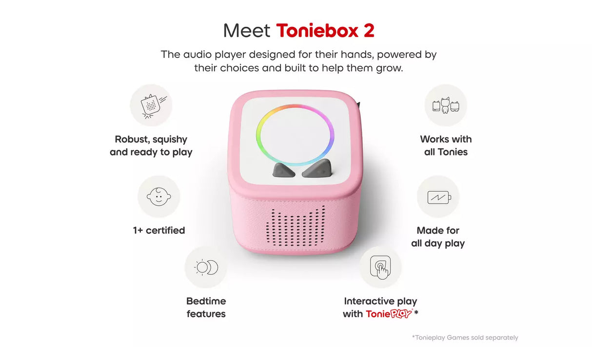 tonies Pink Toniebox2 Starter Set & Creative Tonie