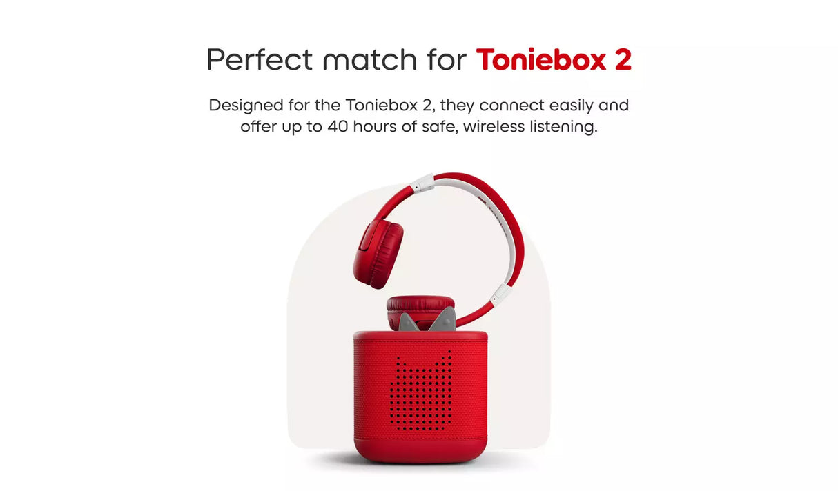 tonies Red Bluetooth Headphones for Toniebox 2