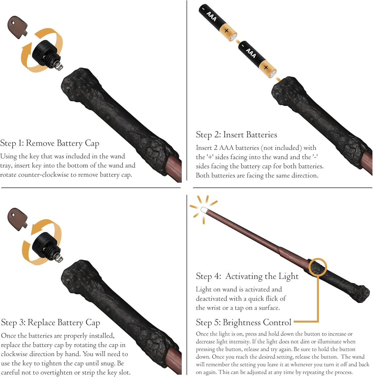 The Noble Collection Harry Potter's Illuminating Wand - 14in (35cm) Harry Potter Officially Licensed Film Set Movie Props