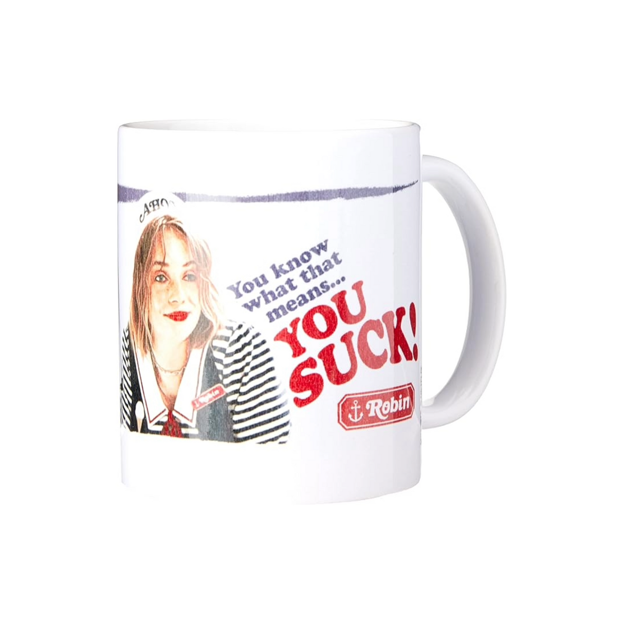 Stranger Things Ceramic Mug with Robin from Scoops Ahoy Presentation Box - Official Merchandise Mug