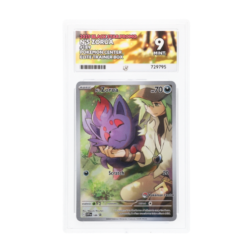 N’s Zorua – Pokémon Center ETB Exclusive (SVP 189) – Fresh From ACE Grading (Mint 9) Still Wrapped