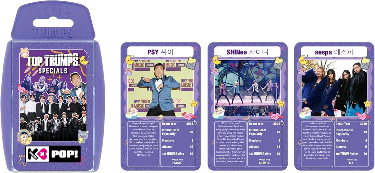 Top Trumps K-Pop Card Game Play with BTS Seventeen NJZ PSY and Jessi Educational Game Makes a Great Gift for Ages 6 Plus
