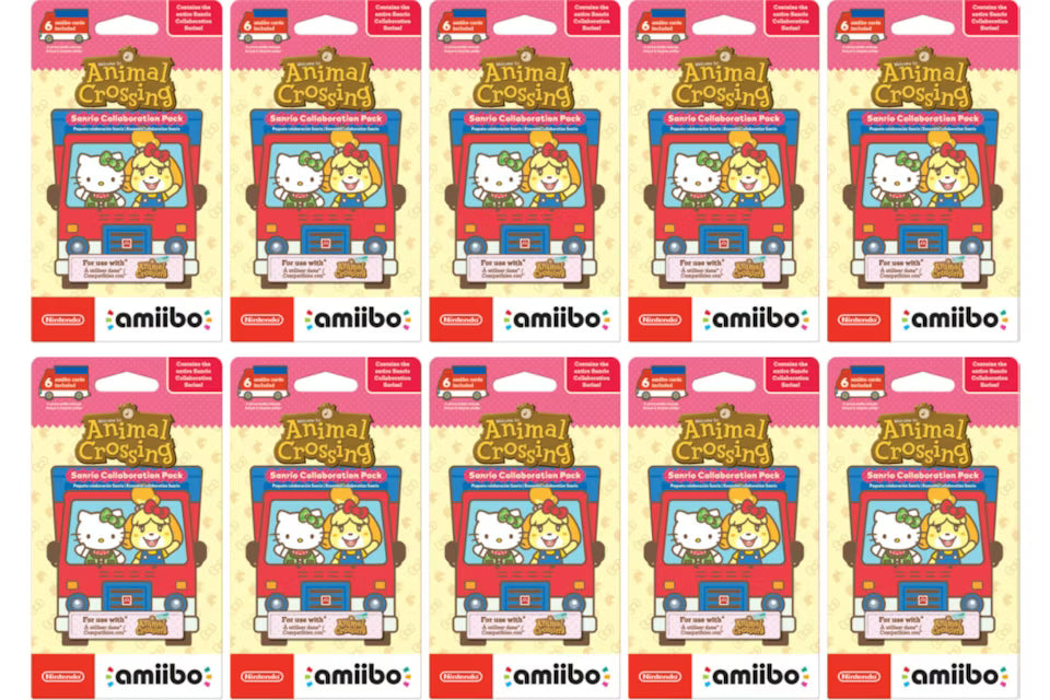Animal Crossing Amiibo Sanrio Collaboration 10 Pack Display Box