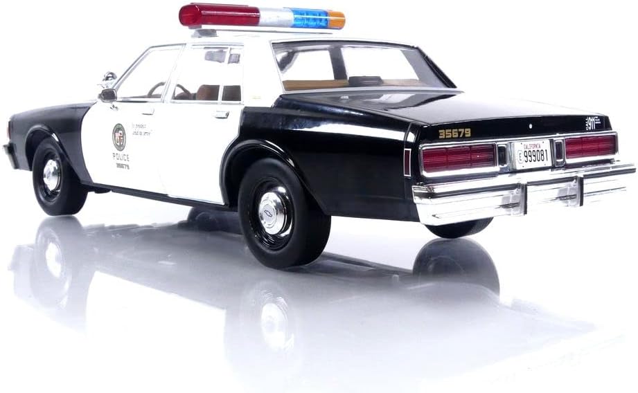 1987 Chevrolet Caprice Metropolitan Police Black and White with T-1000 Liquid Metal Android Diecast Figure