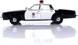 1987 Chevrolet Caprice Metropolitan Police Black and White with T-1000 Liquid Metal Android Diecast Figure