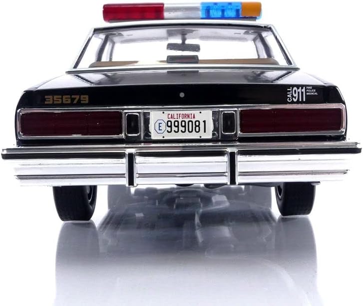1987 Chevrolet Caprice Metropolitan Police Black and White with T-1000 Liquid Metal Android Diecast Figure