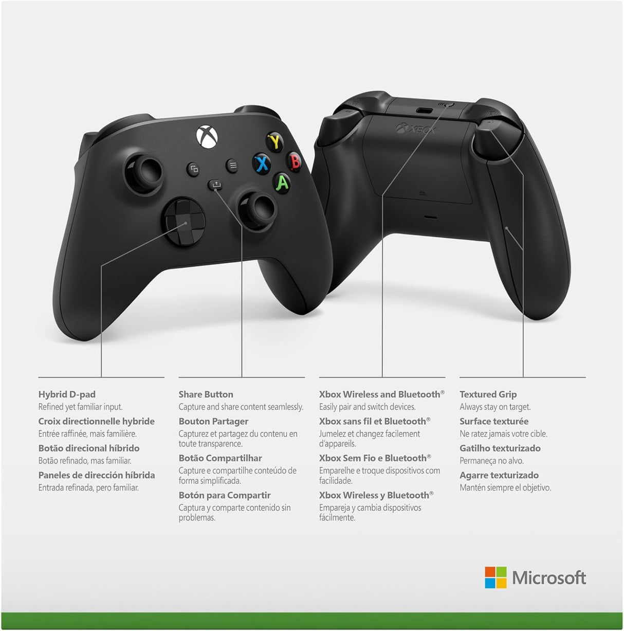 Xbox Wireless Controller  Carbon Black Series X S One and Windows Devices