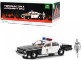 1987 Chevrolet Caprice Metropolitan Police Black and White with T-1000 Liquid Metal Android Diecast Figure