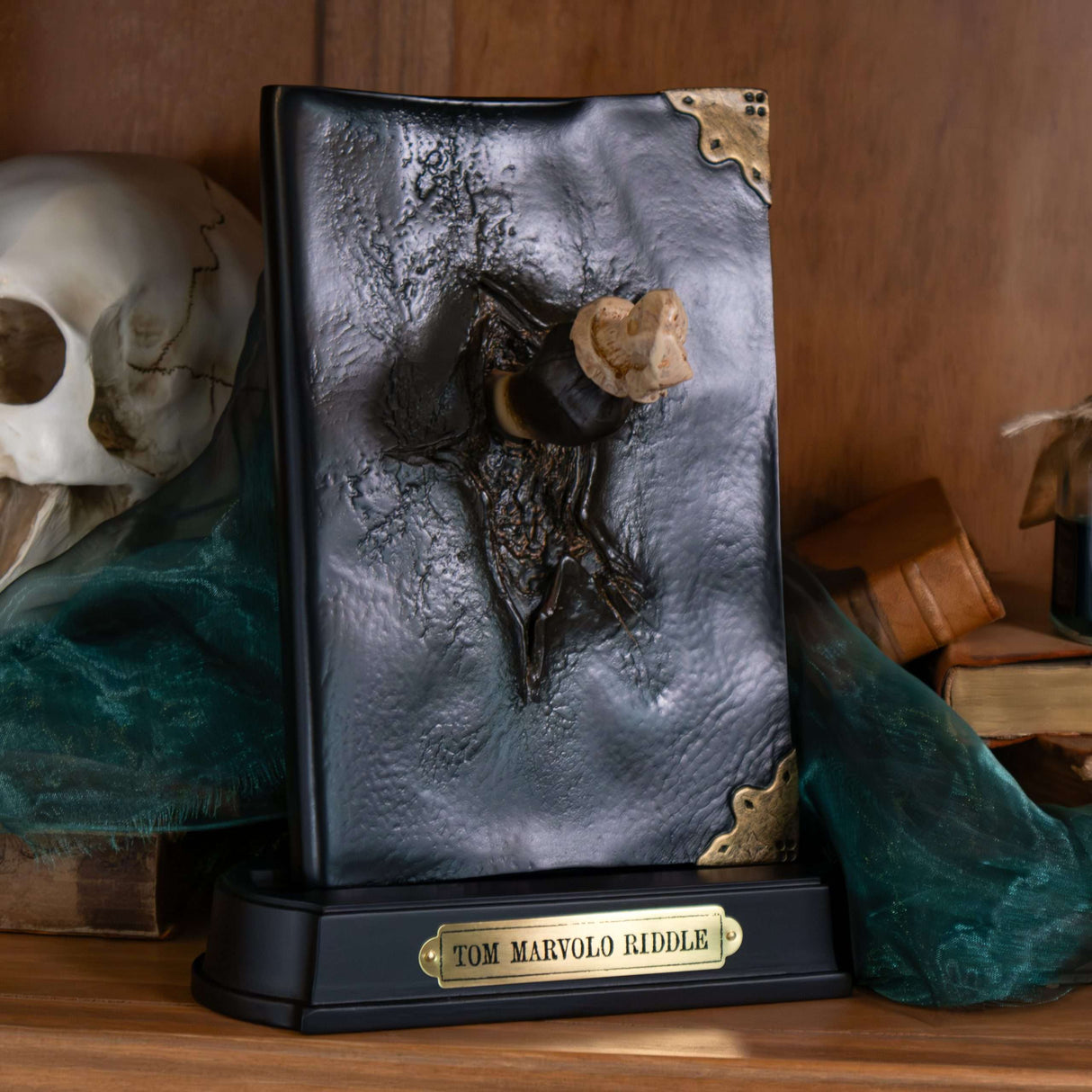 The Noble Collection Harry Potter Basilisk Fang and Tom Riddle Diary Sculpture - 9in (23cm) Resin Horxcrux Replica - Officially Licensed