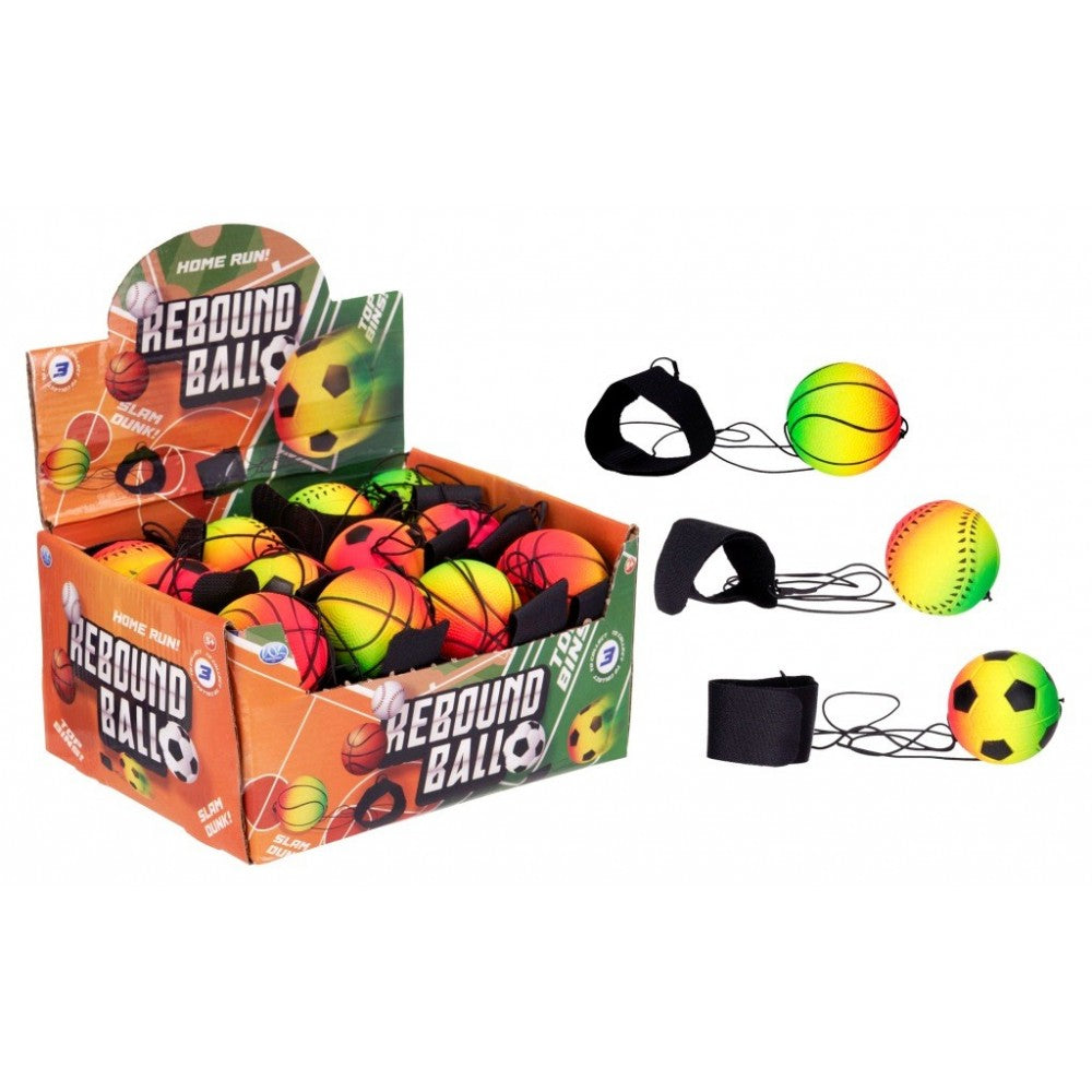 Rebound Sports Ball with Wrist Strap
