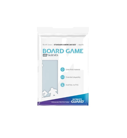 Ultimate Guard Premium Board Game Sleeves (60 Pack) – Standard American Clear