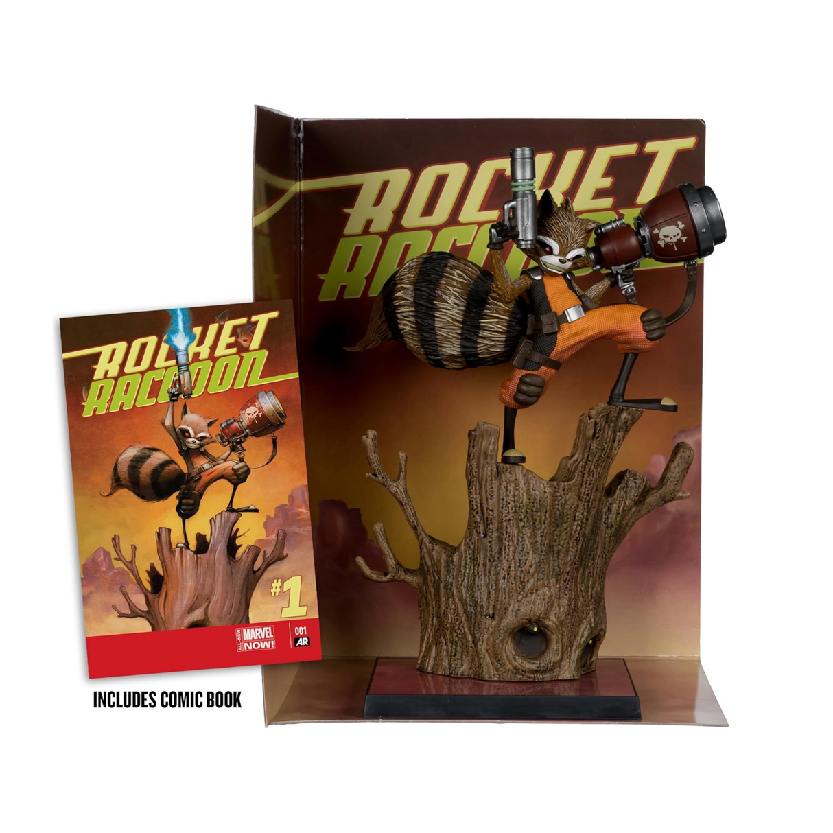 McFarlane Marvel Rocket Racoon 1:6th Scale Collectible with Scene (Rocket Racoon: A Chasing Tale #1