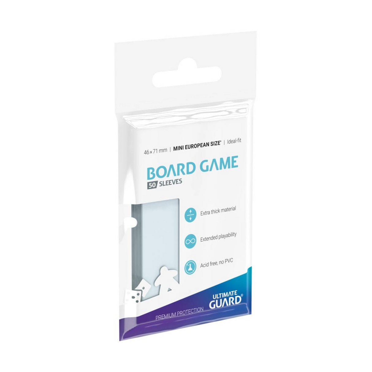 Ultimate Guard Board Game Sleeves (50 Pack) – Mini European (46 x 71 mm)