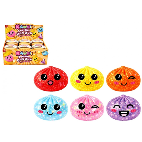 Bao Bun 5.5cm Maltose Glitter Squishy in Basket